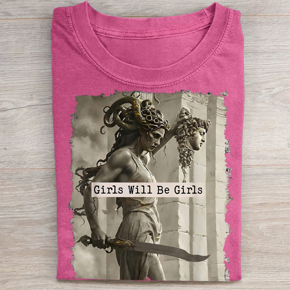 Medusa Mythology Feminist Washed Tee 