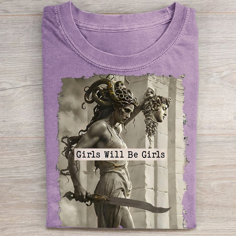 Medusa Mythology Feminist Washed Tee 