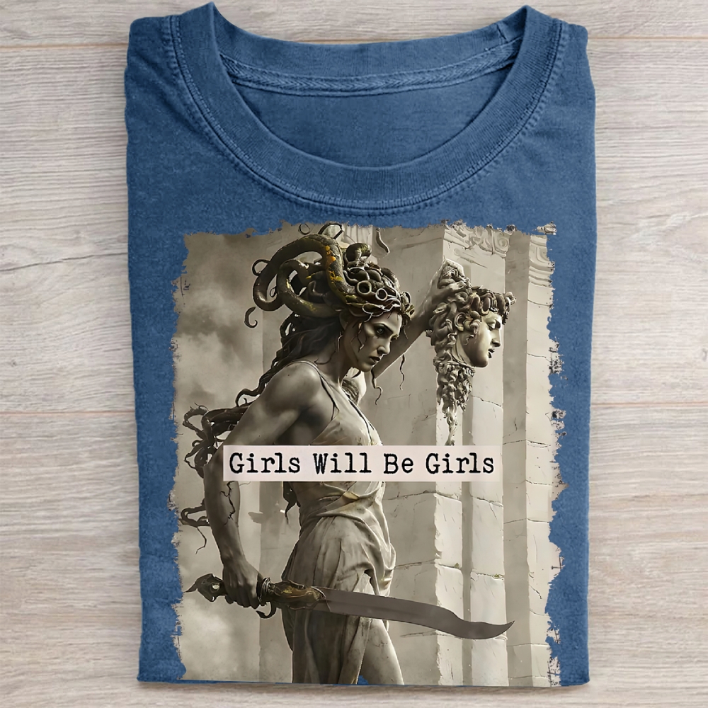 Medusa Mythology Feminist Washed Tee 