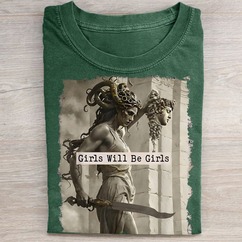 Medusa Mythology Feminist Washed Tee 