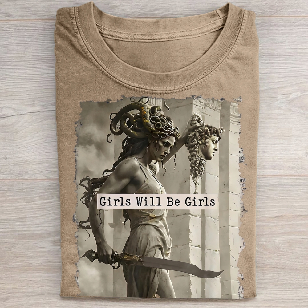 Medusa Mythology Feminist Washed Tee 