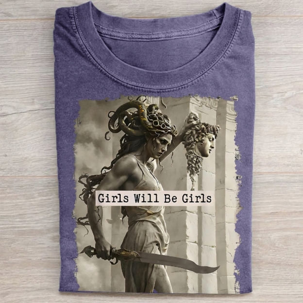 Medusa Mythology Feminist Washed Tee 