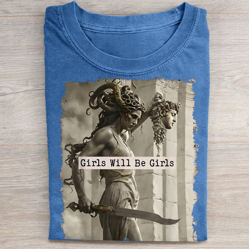 Medusa Mythology Feminist Washed Tee 