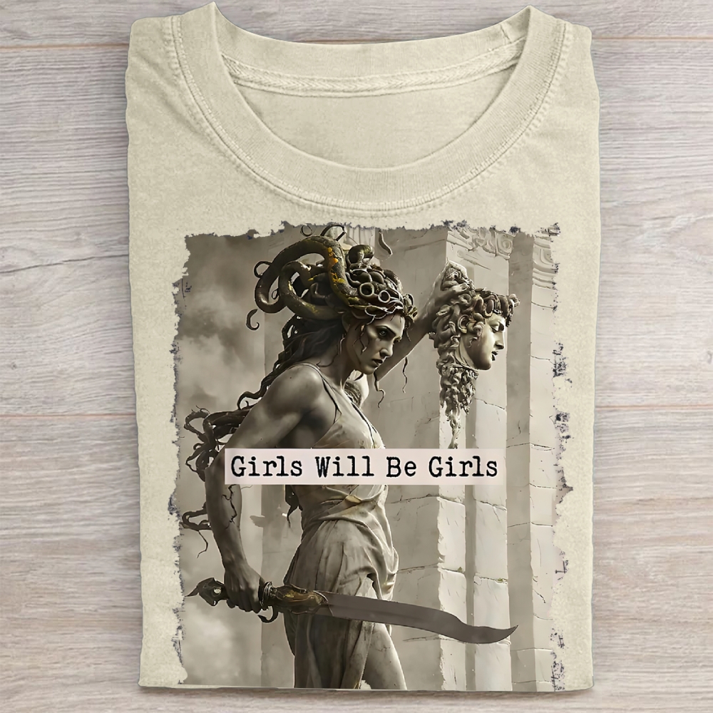 Medusa Mythology Feminist Washed Tee 