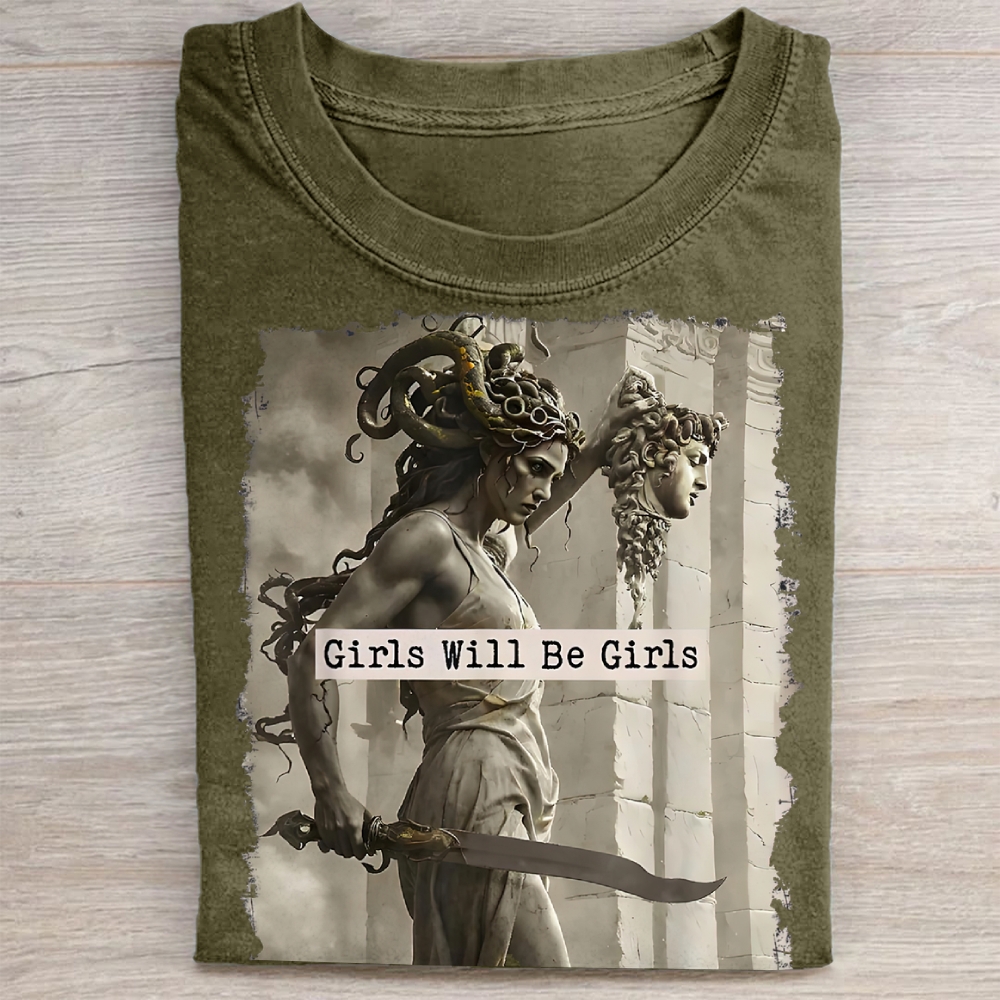Medusa Mythology Feminist Washed Tee 