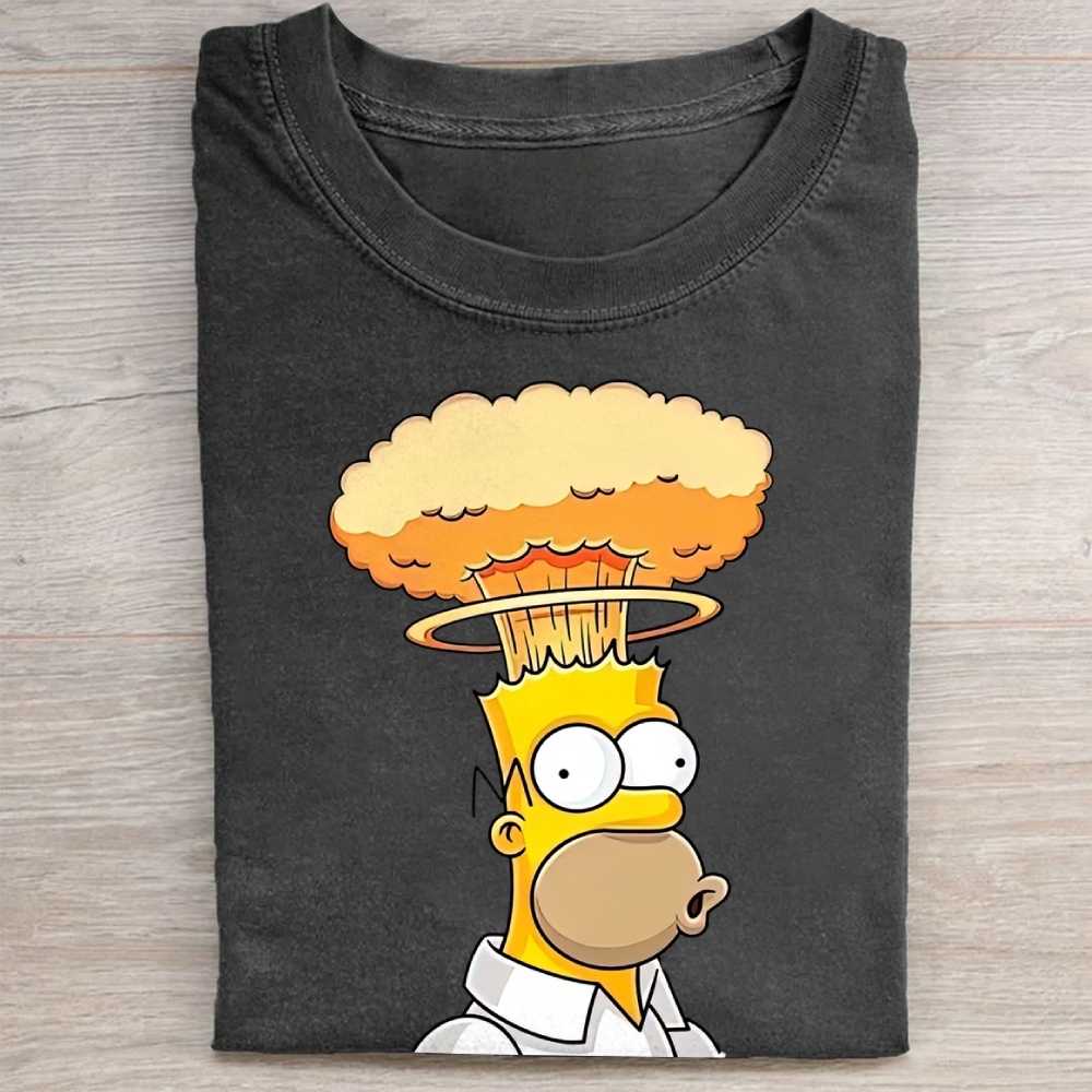 Cartoon Explosion Graphic Washed Tee