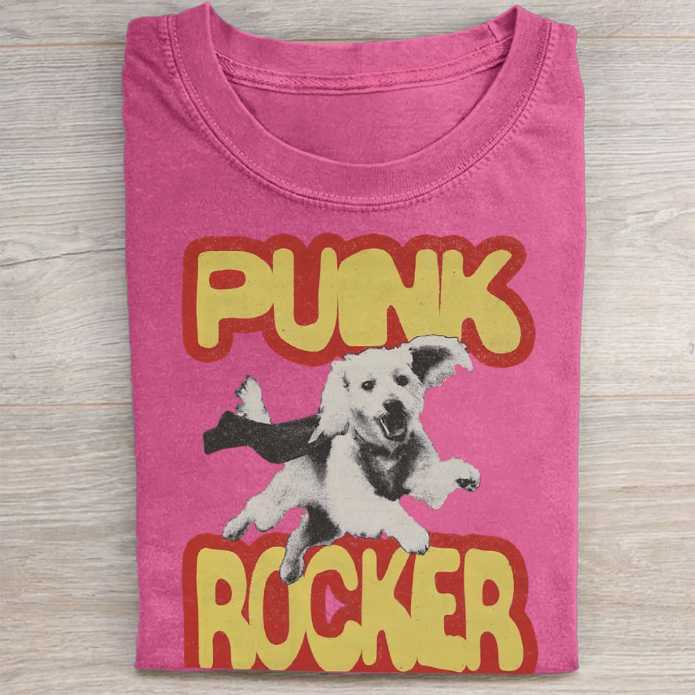 Vintage "PUNK ROCKER Dog Washed Tee 