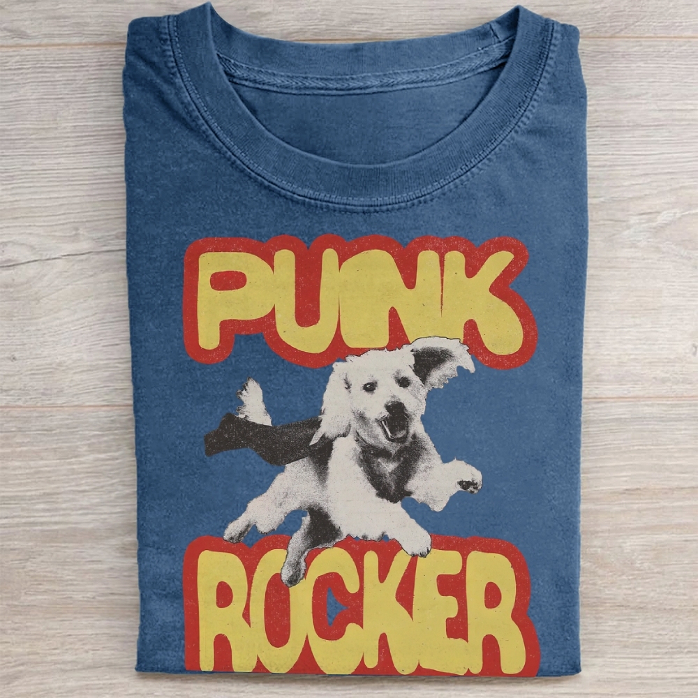 Vintage "PUNK ROCKER Dog Washed Tee 