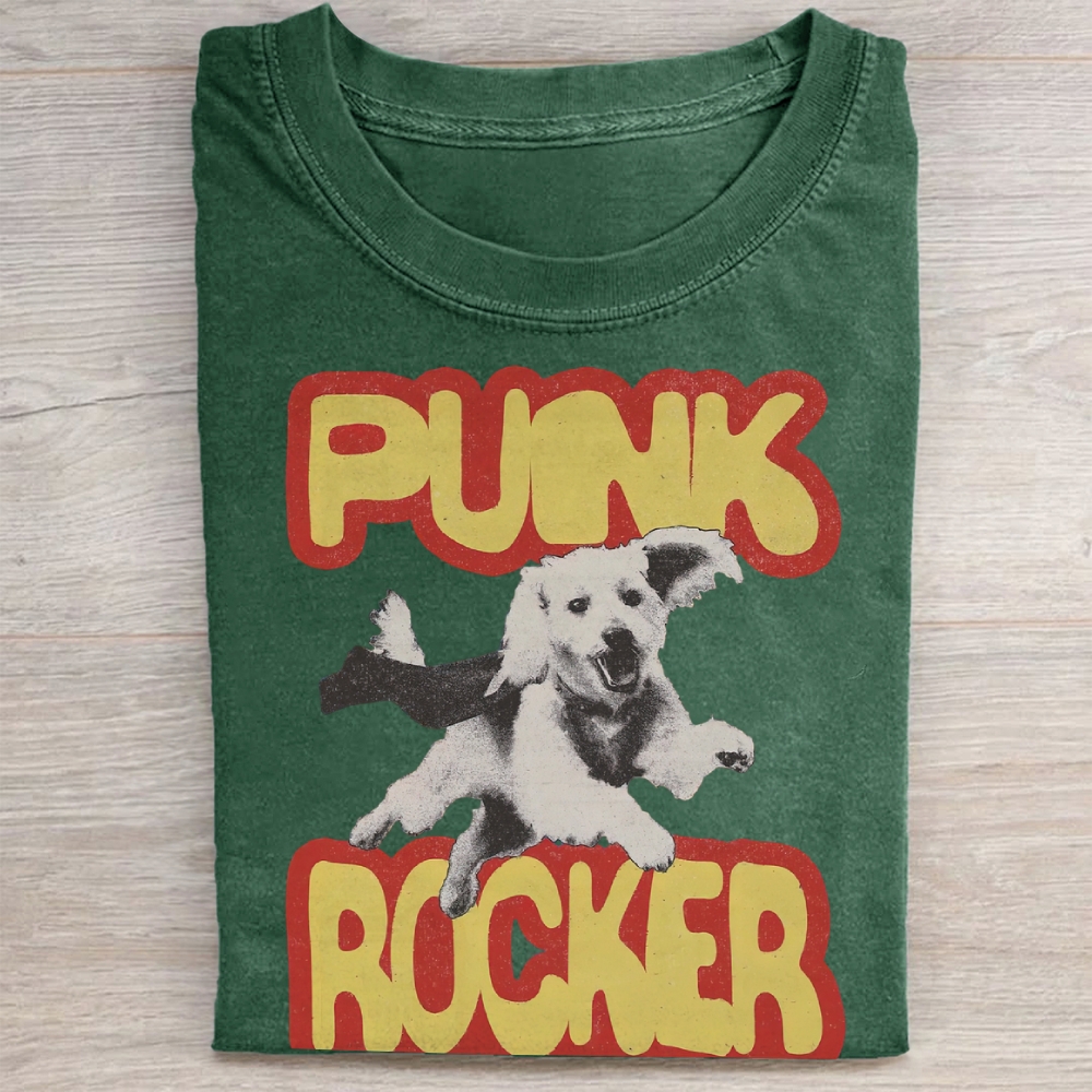 Vintage "PUNK ROCKER Dog Washed Tee 