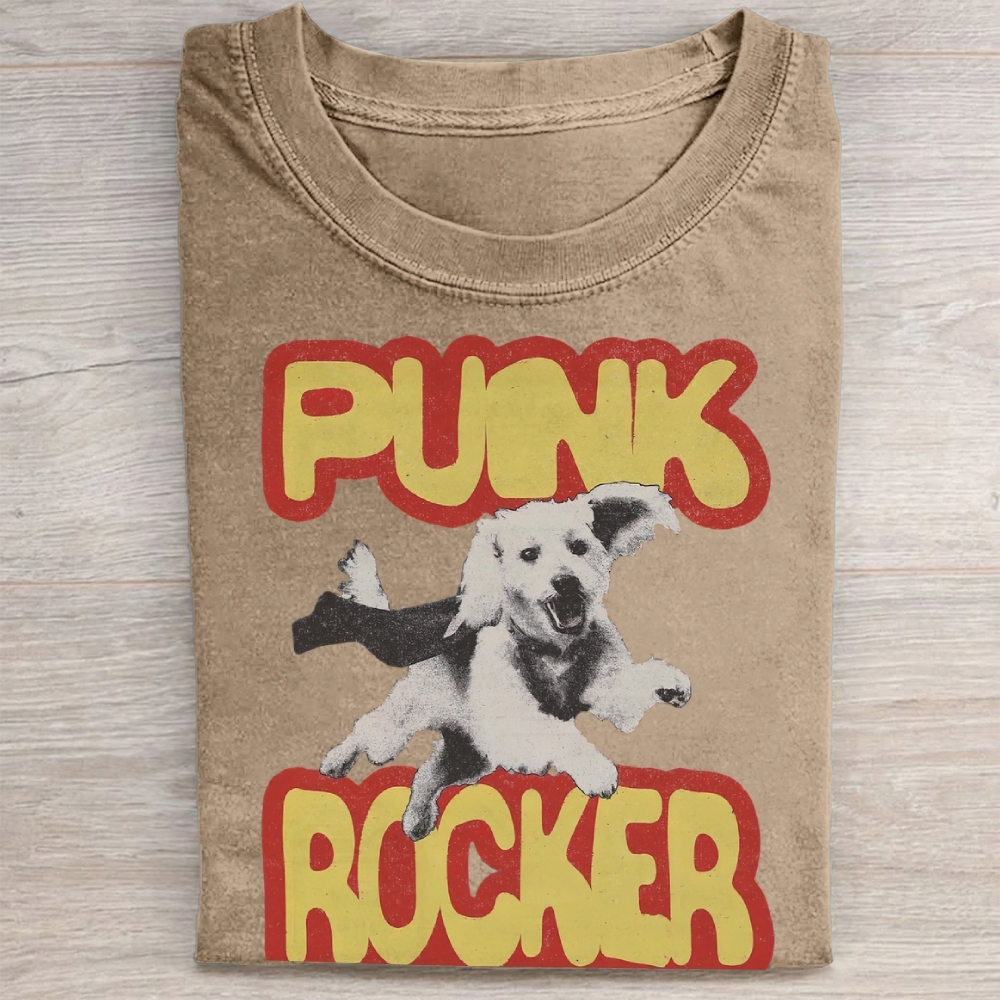 Vintage "PUNK ROCKER Dog Washed Tee 