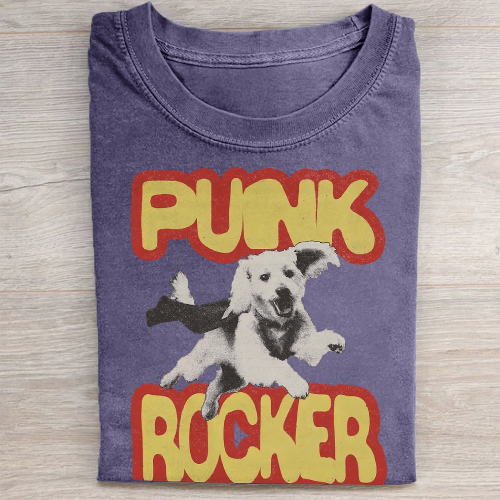 Vintage "PUNK ROCKER Dog Washed Tee 