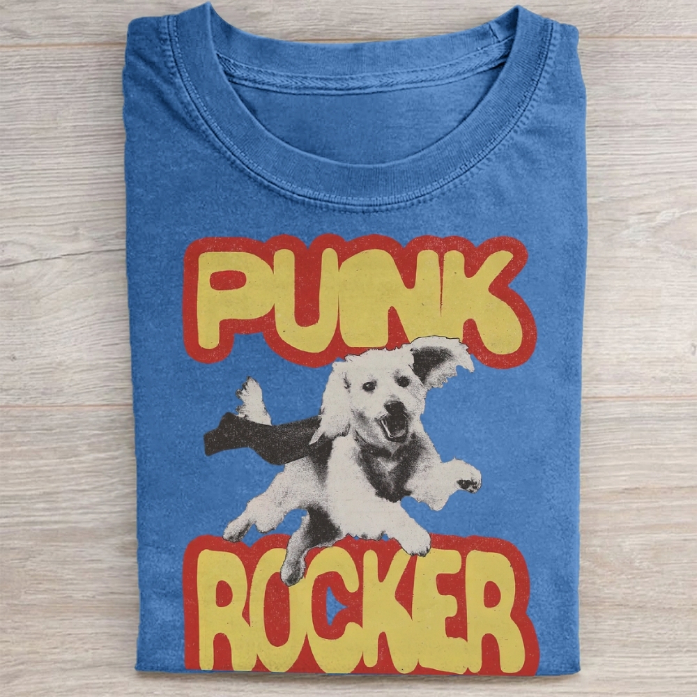 Vintage "PUNK ROCKER Dog Washed Tee