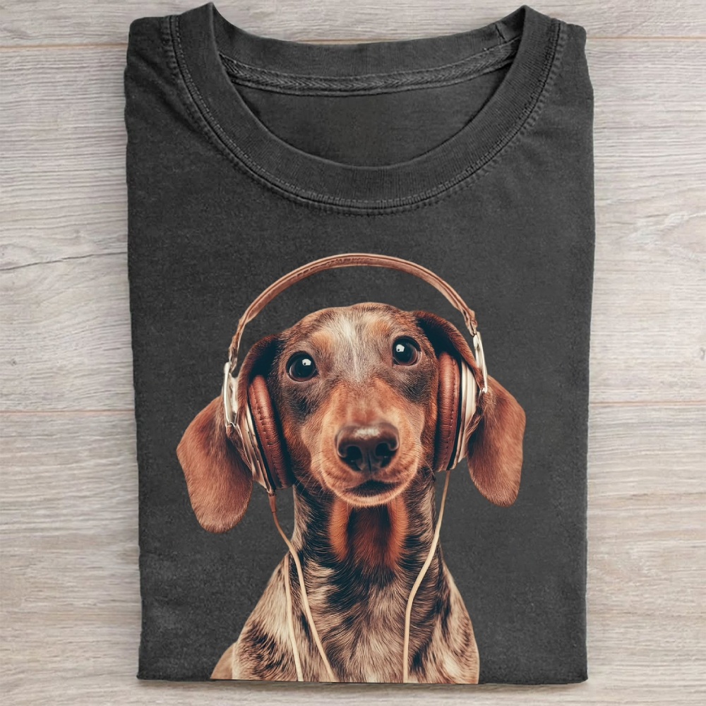 Music Lover Pet  Washed Tee 