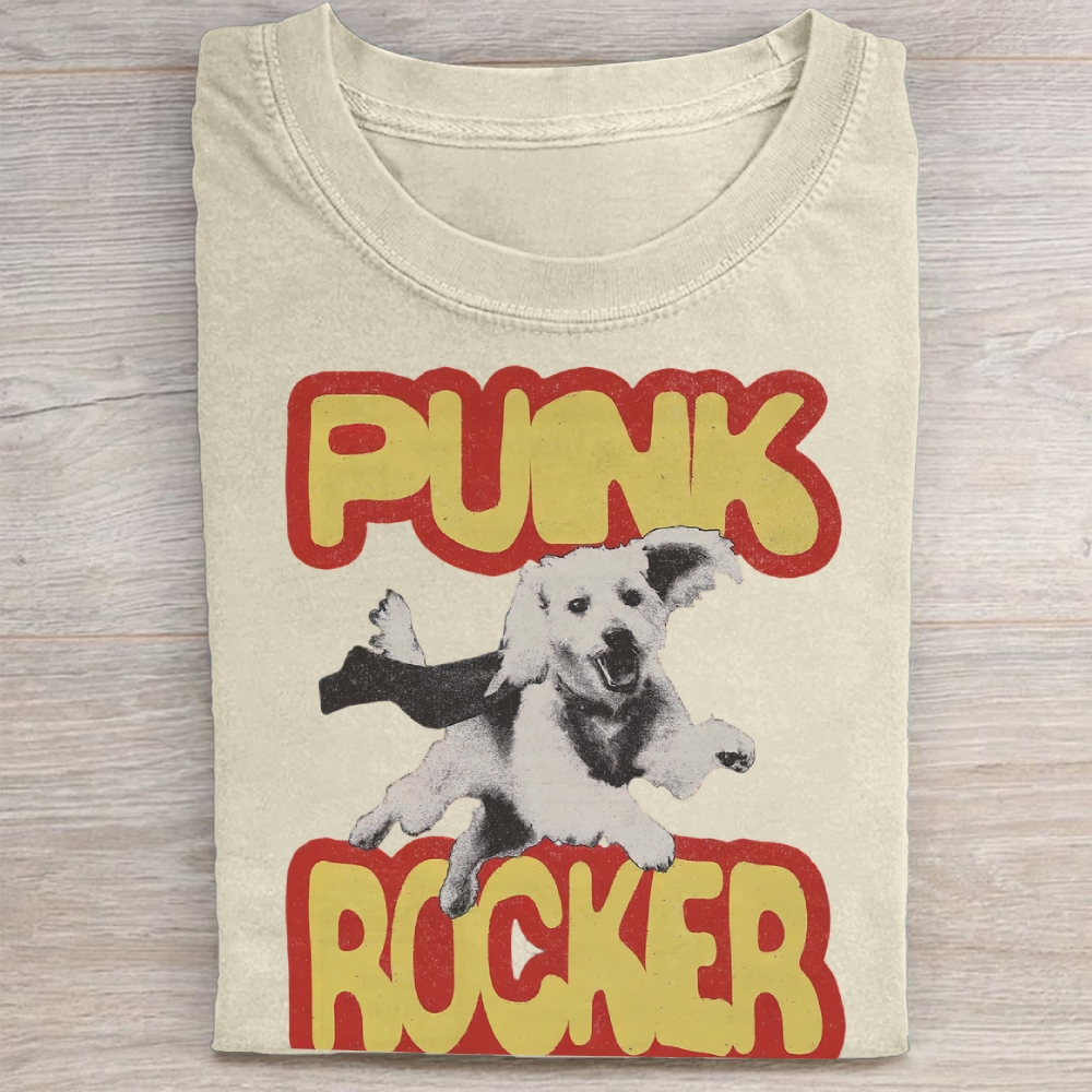 Vintage "PUNK ROCKER Dog Washed Tee 