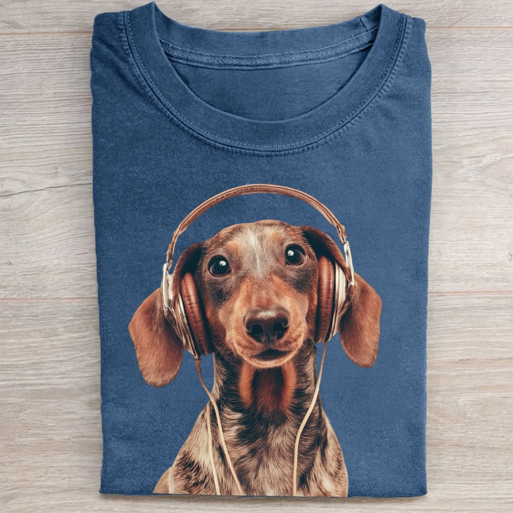 Music Lover Pet  Washed Tee 