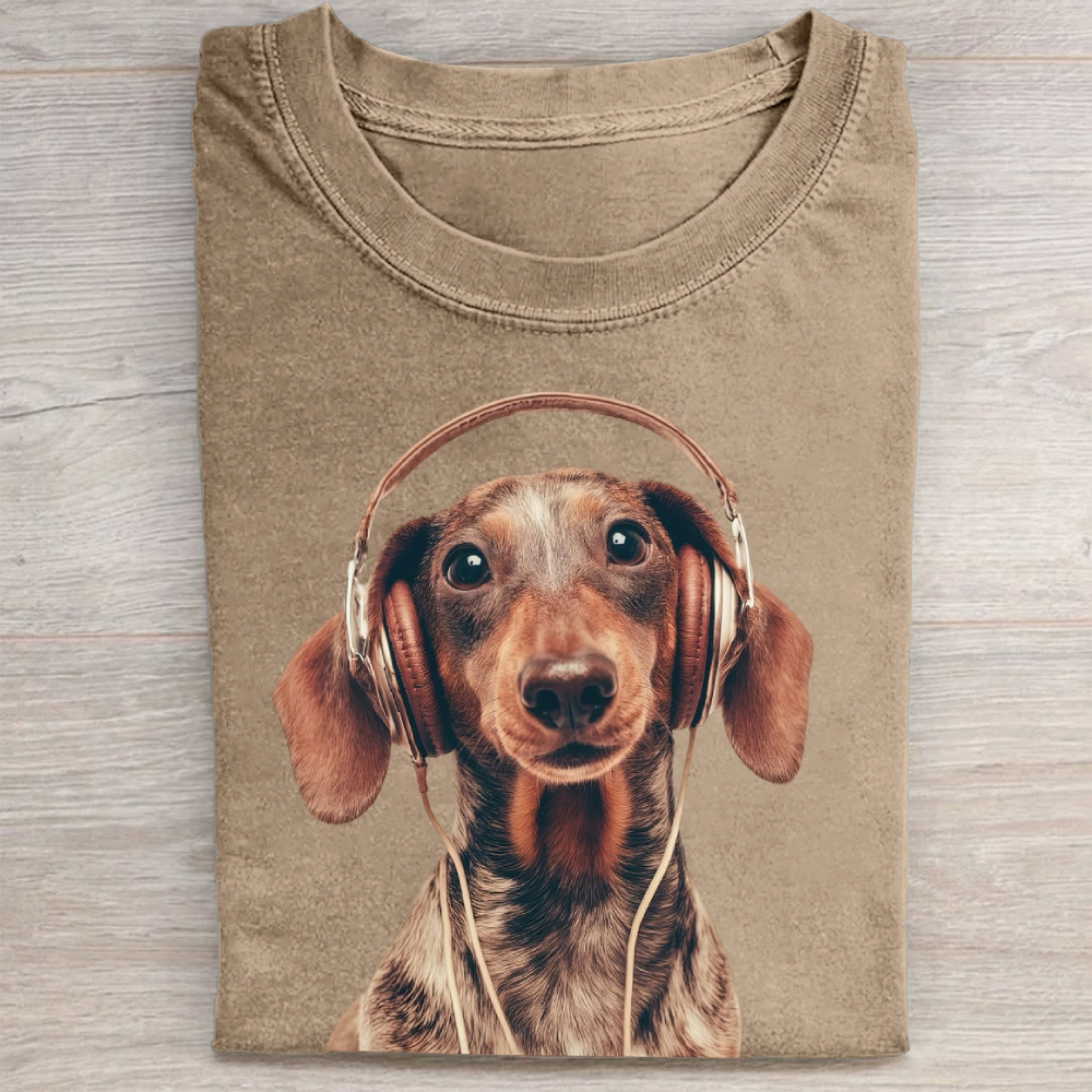 Music Lover Pet  Washed Tee 