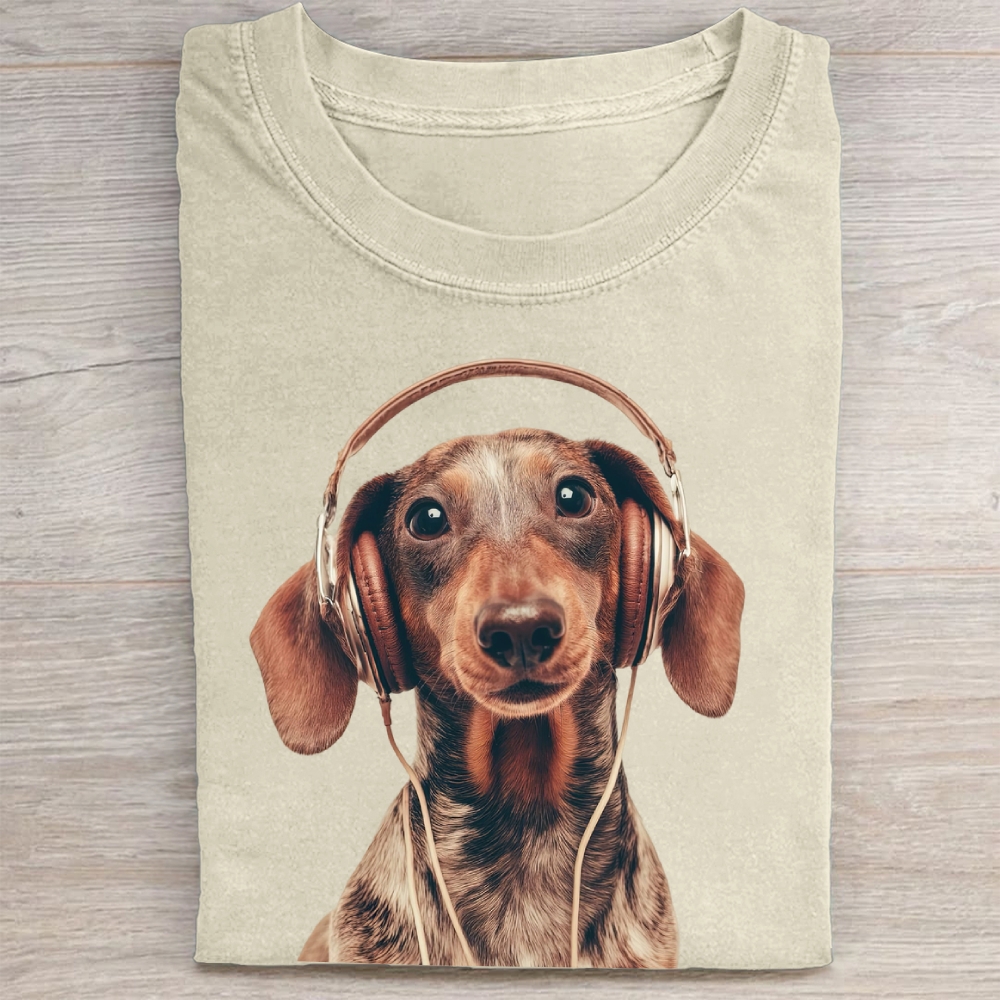 Music Lover Pet  Washed Tee 