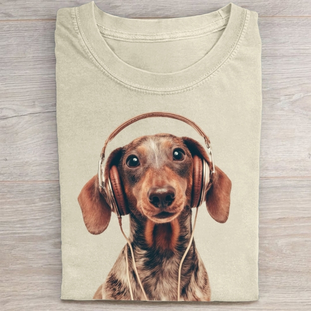 Music Lover Pet  Washed Tee 