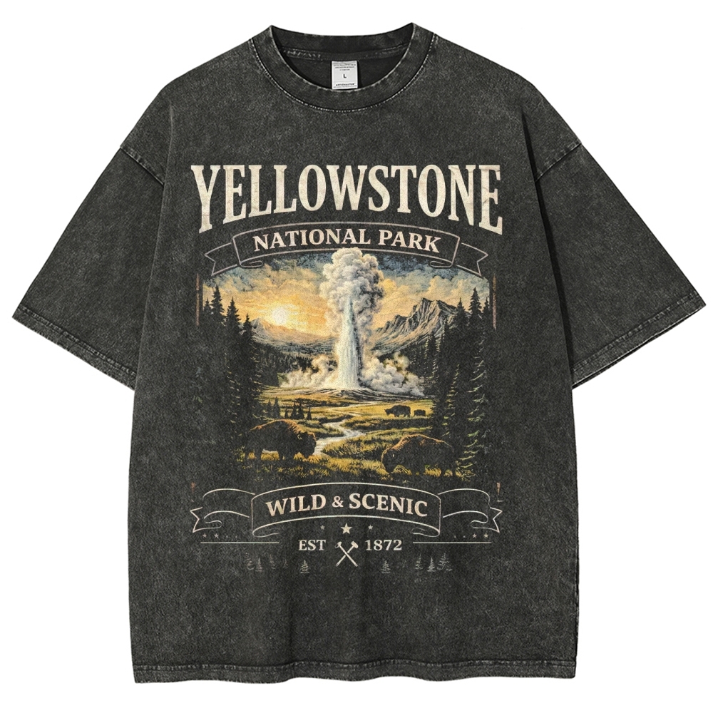 Yellowstone Scenic Graphic Washed T-Shirt 