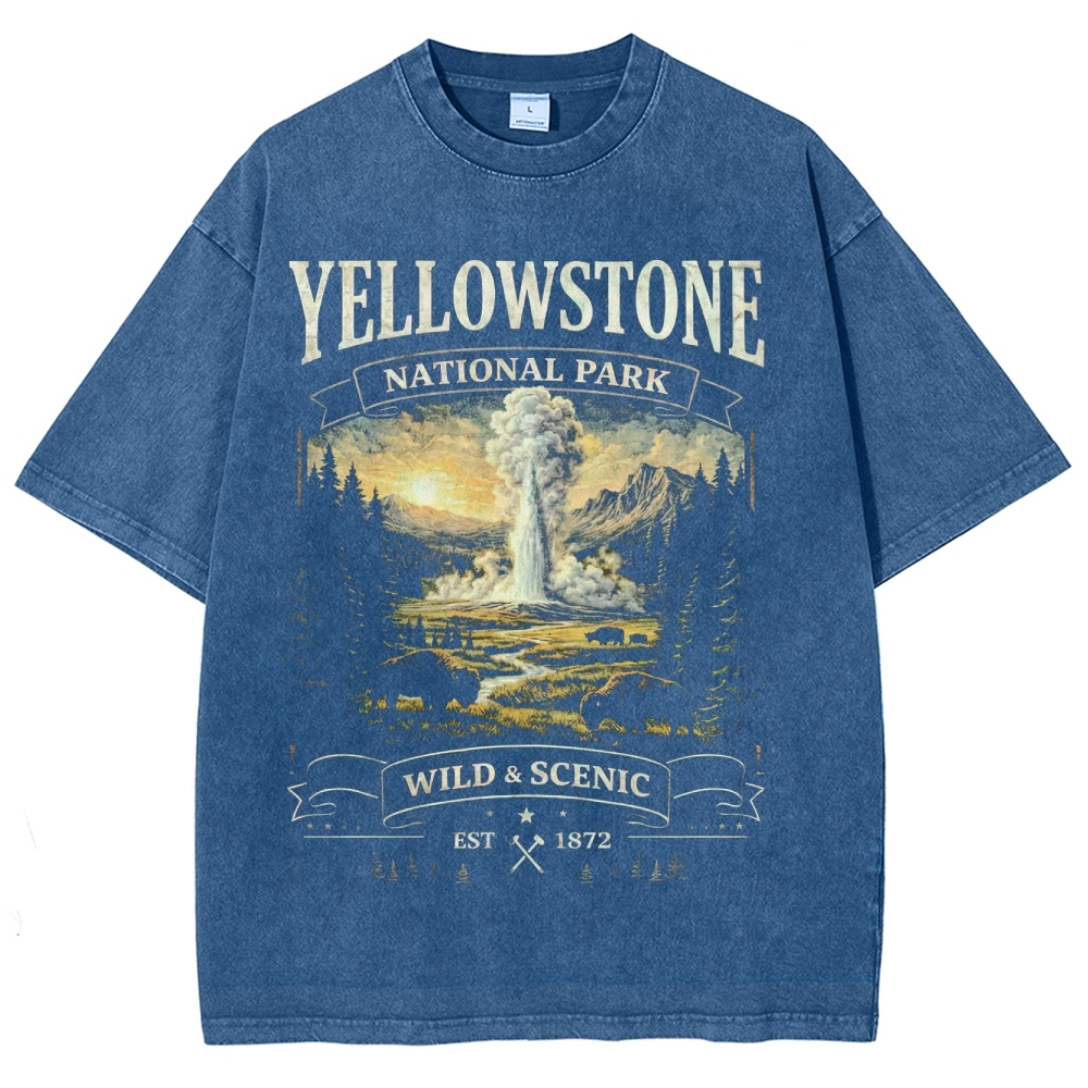 Yellowstone Scenic Graphic Washed T-Shirt 