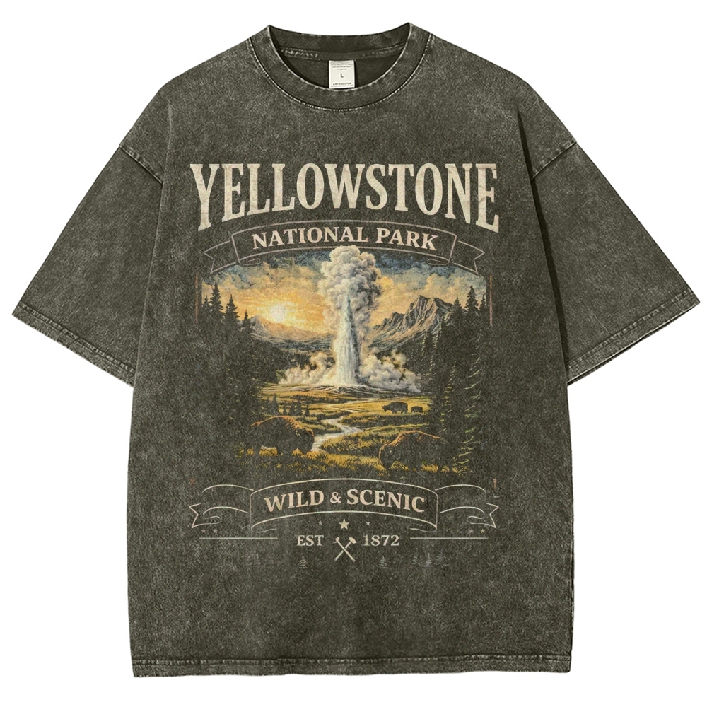 Yellowstone Scenic Graphic Washed T-Shirt