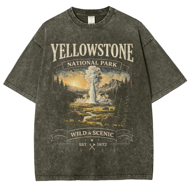 Yellowstone Scenic Graphic Washed T-Shirt 