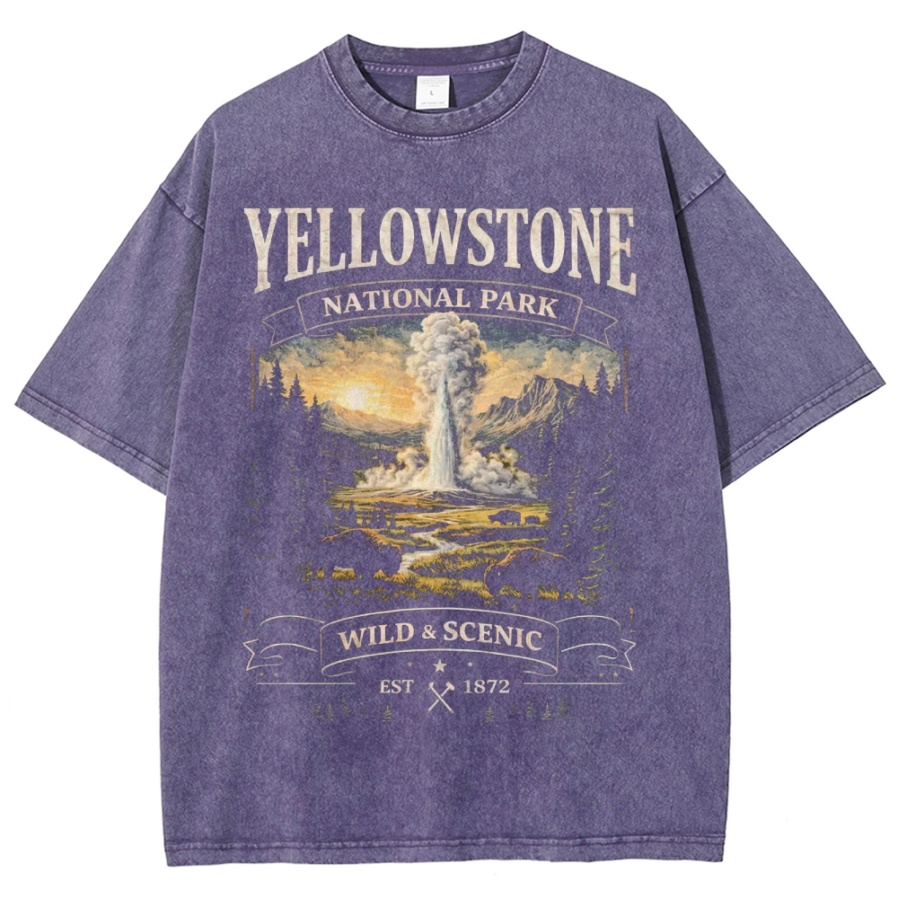 Yellowstone Scenic Graphic Washed T-Shirt 