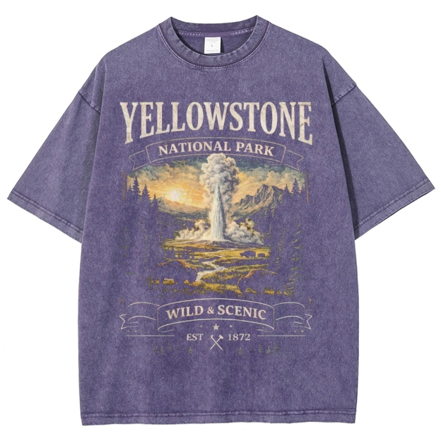 Yellowstone Scenic Graphic Washed T-Shirt 