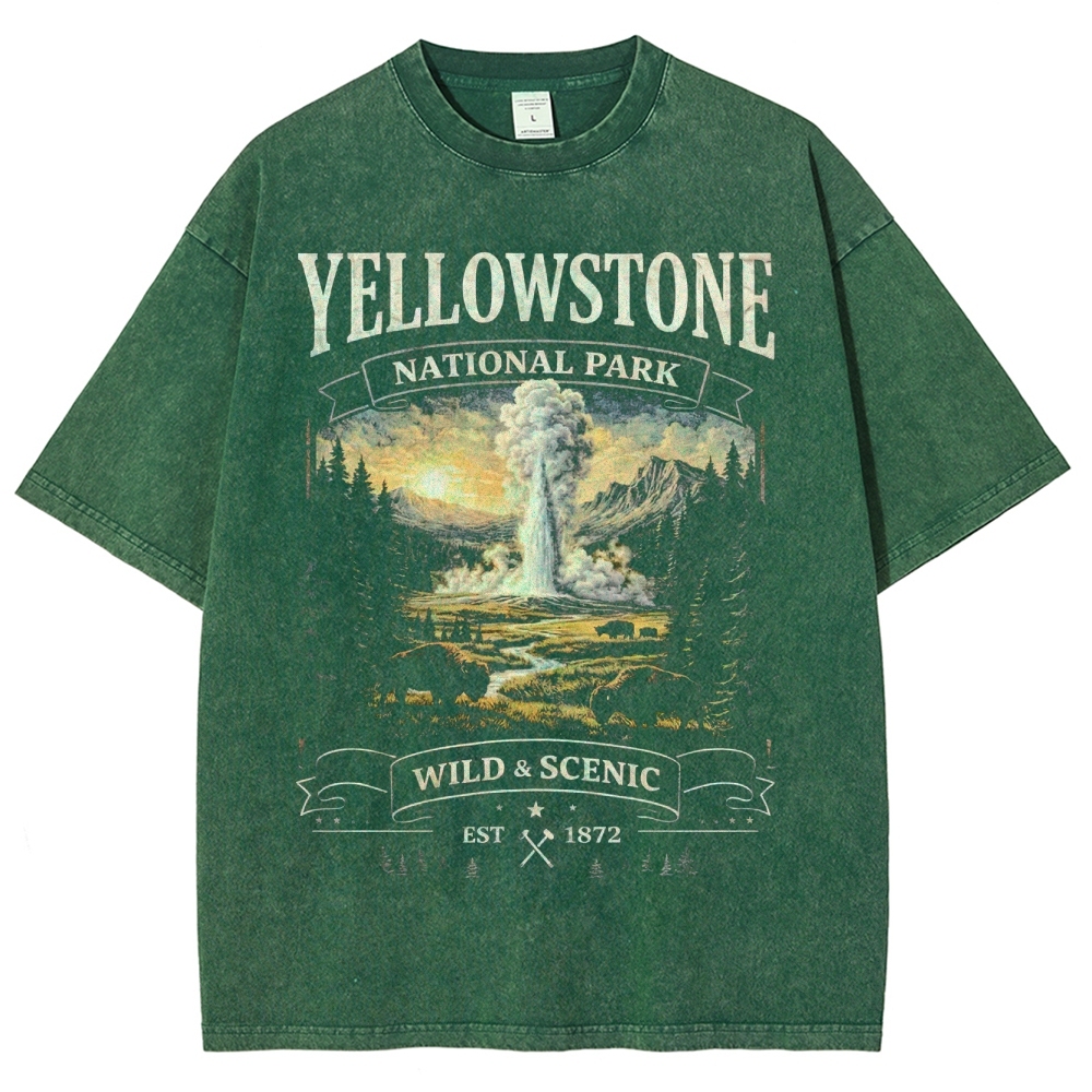 Yellowstone Scenic Graphic Washed T-Shirt 
