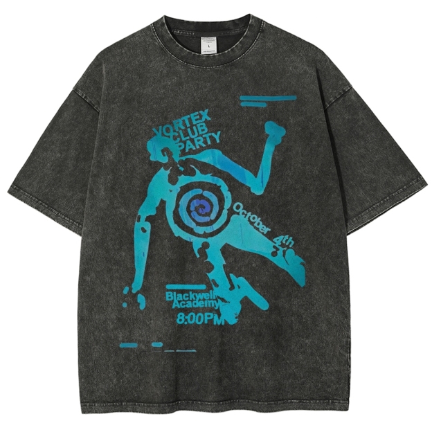 "Vortex Club Party" Graphic  Washed T-Shirt 