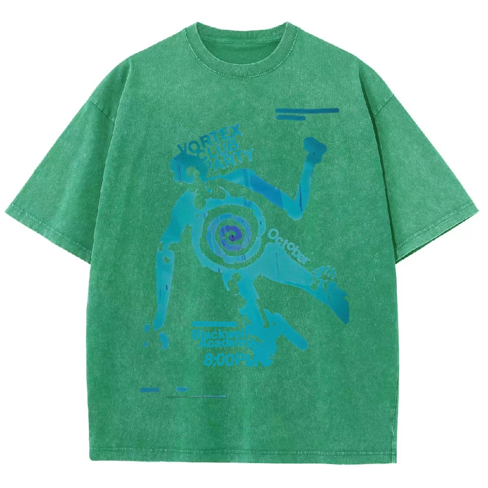 "Vortex Club Party" Graphic  Washed T-Shirt 