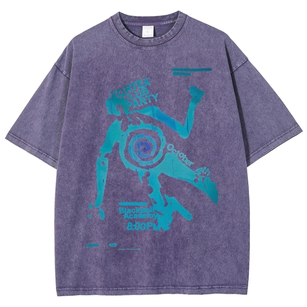 "Vortex Club Party" Graphic  Washed T-Shirt 