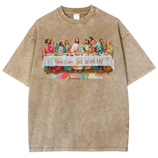 You Can Sit With Us Graphic Washed T-Shirt