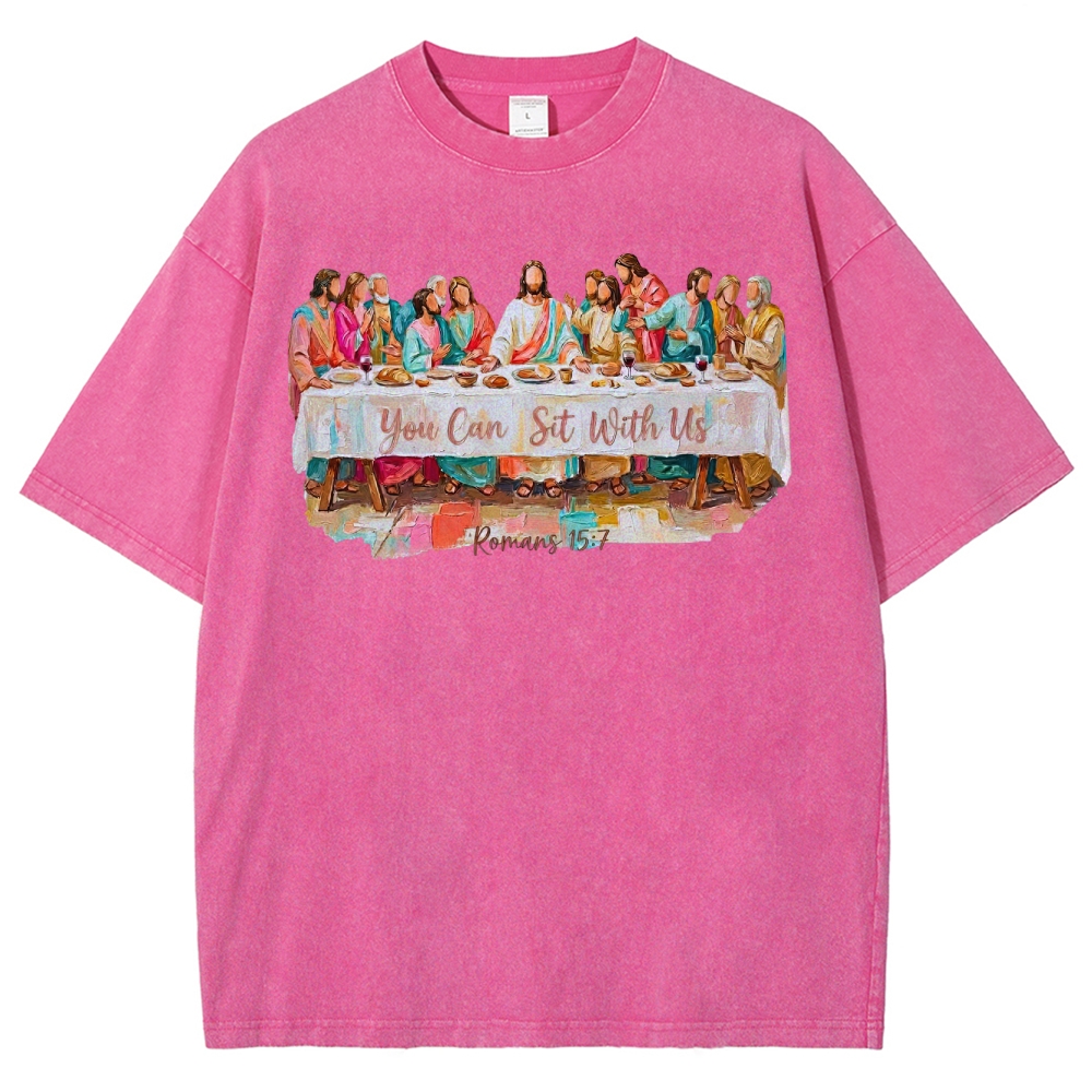 You Can Sit With Us Graphic Washed T-Shirt