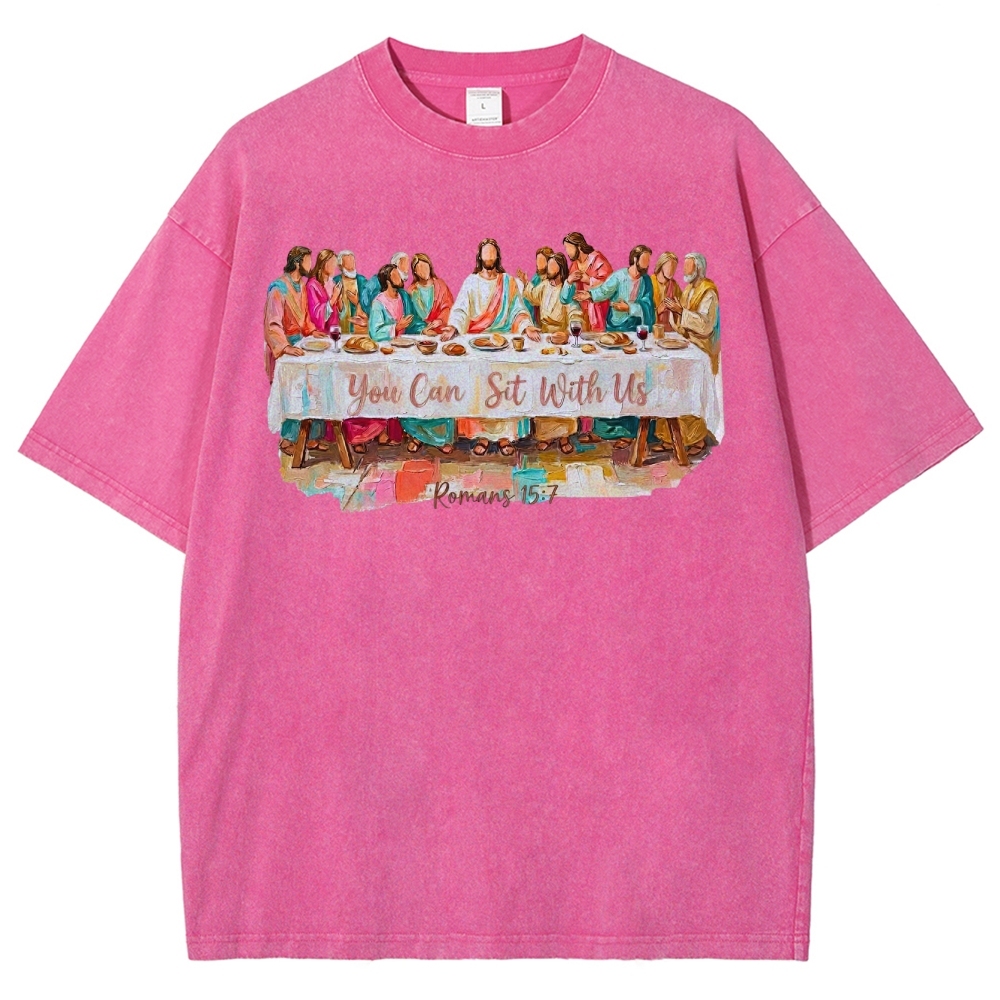 You Can Sit With Us Graphic Washed T-Shirt