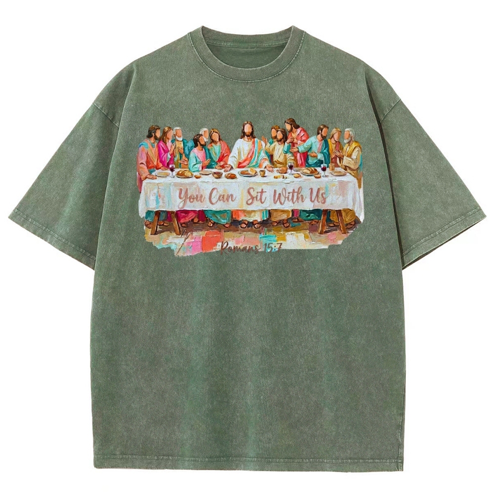 You Can Sit With Us Graphic Washed T-Shirt