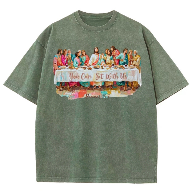 You Can Sit With Us Graphic Washed T-Shirt