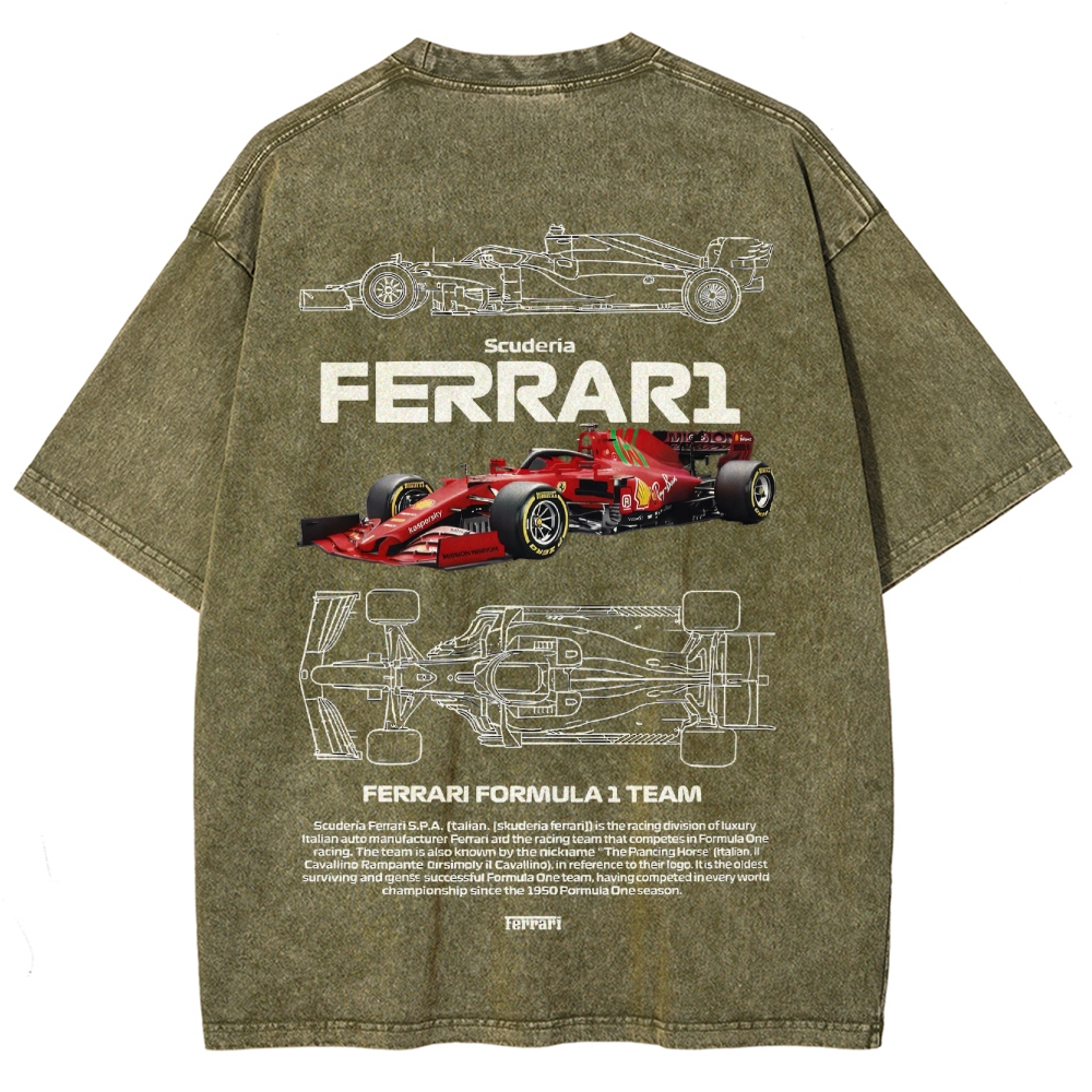 Motorsport Race Car Washed T-Shirt 