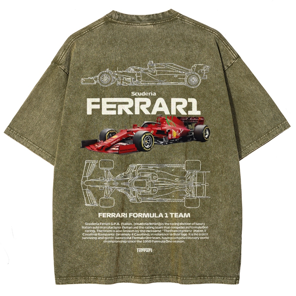 Motorsport Race Car Washed T-Shirt 
