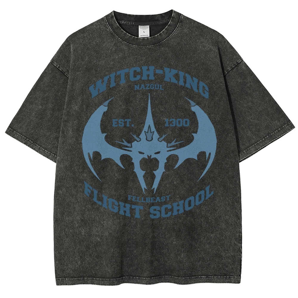 "Witch-King Flight School" Fantasy Washed T-Shirt