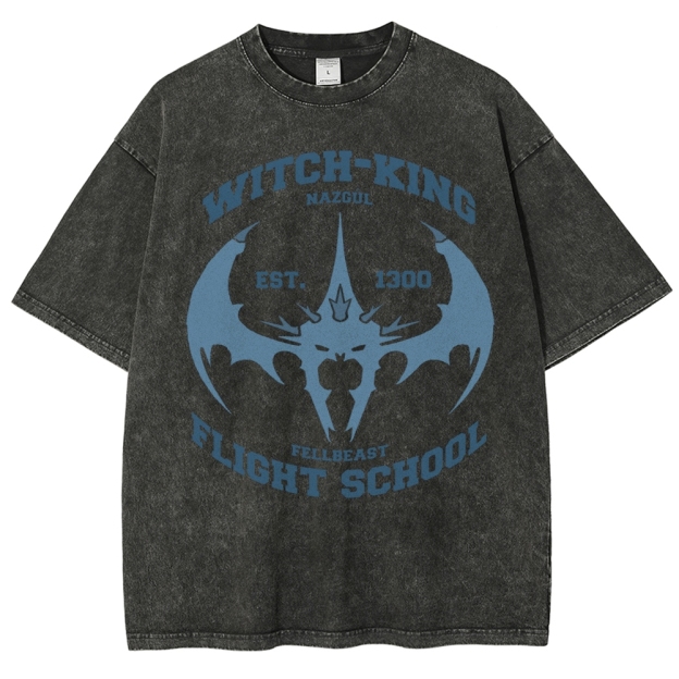 "Witch-King Flight School" Fantasy Washed T-Shirt