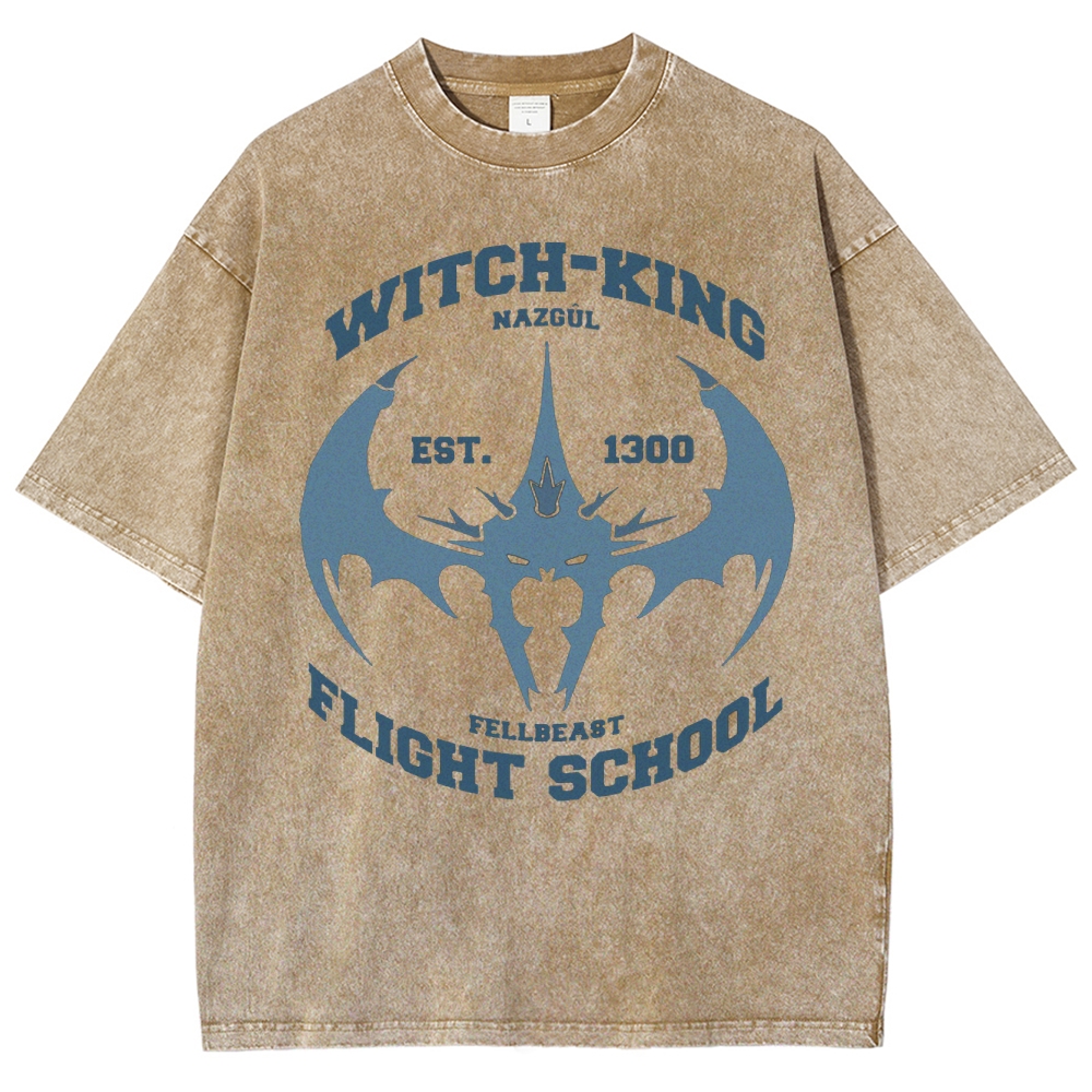 "Witch-King Flight School" Fantasy Washed T-Shirt