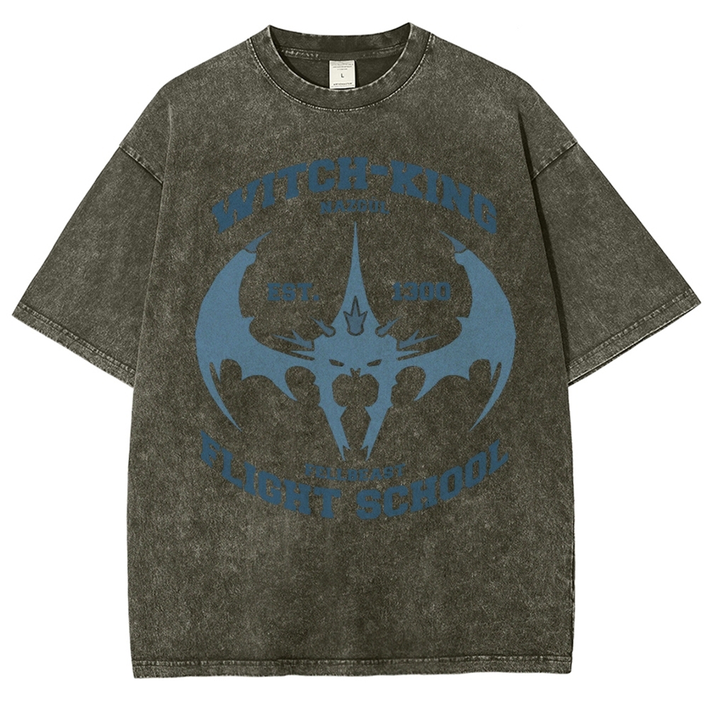 "Witch-King Flight School" Fantasy Washed T-Shirt