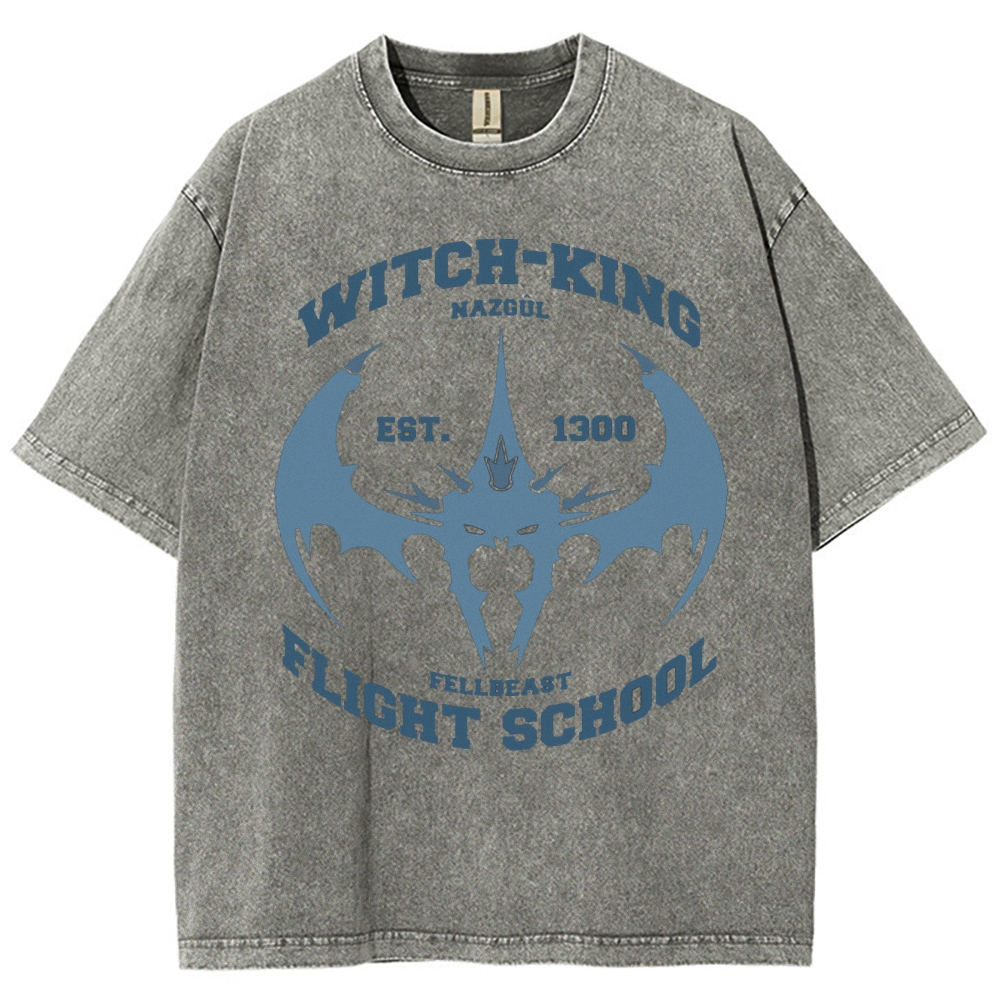"Witch-King Flight School" Fantasy Washed T-Shirt