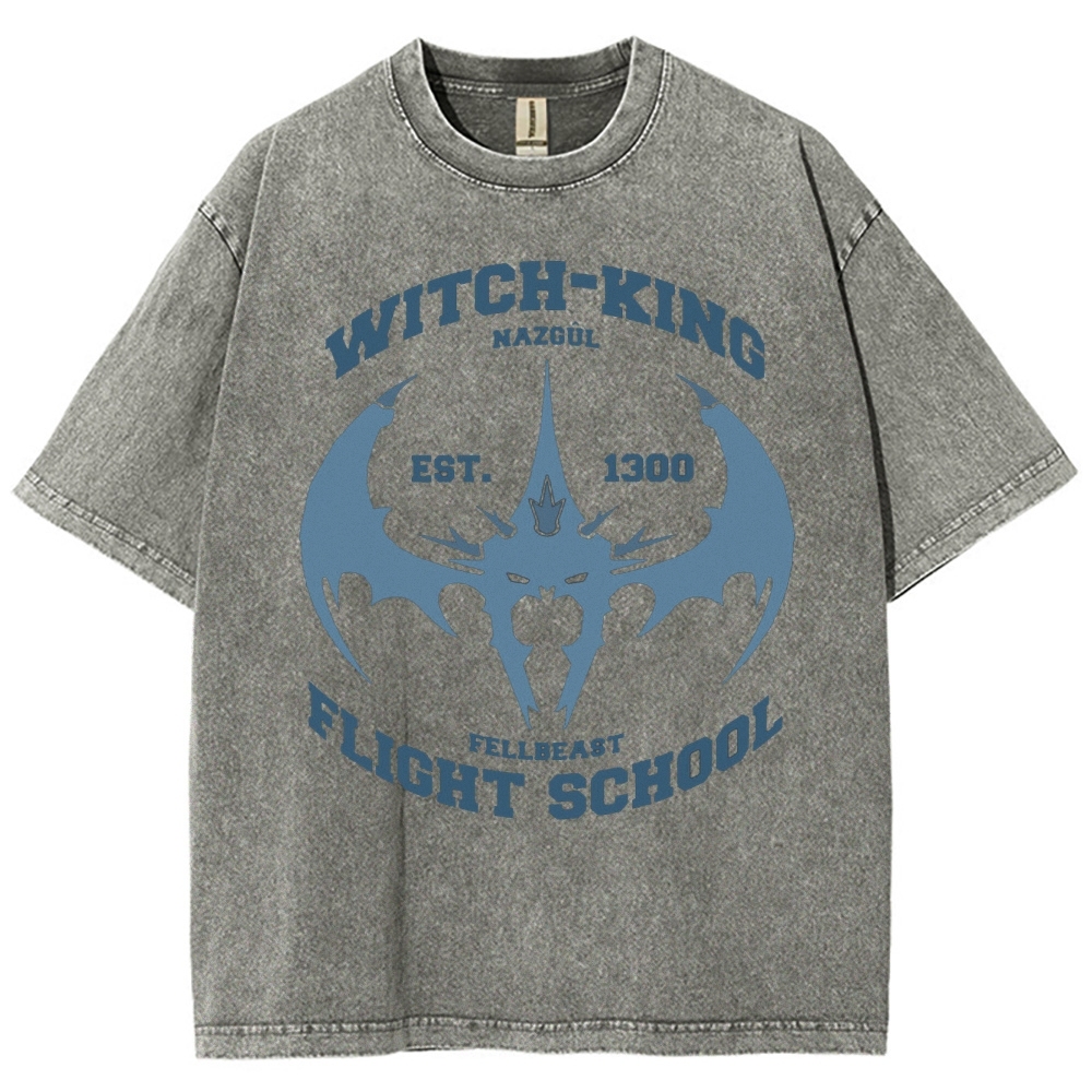 "Witch-King Flight School" Fantasy Washed T-Shirt
