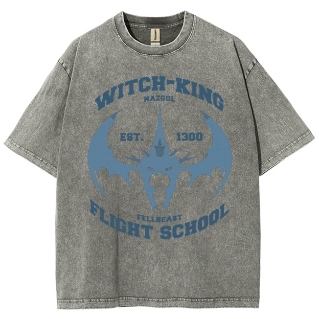 "Witch-King Flight School" Fantasy Washed T-Shirt