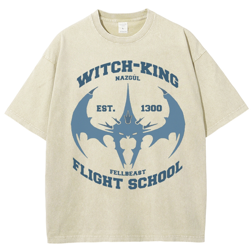 "Witch-King Flight School" Fantasy Washed T-Shirt