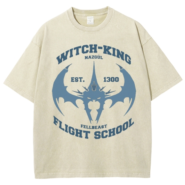 "Witch-King Flight School" Fantasy Washed T-Shirt