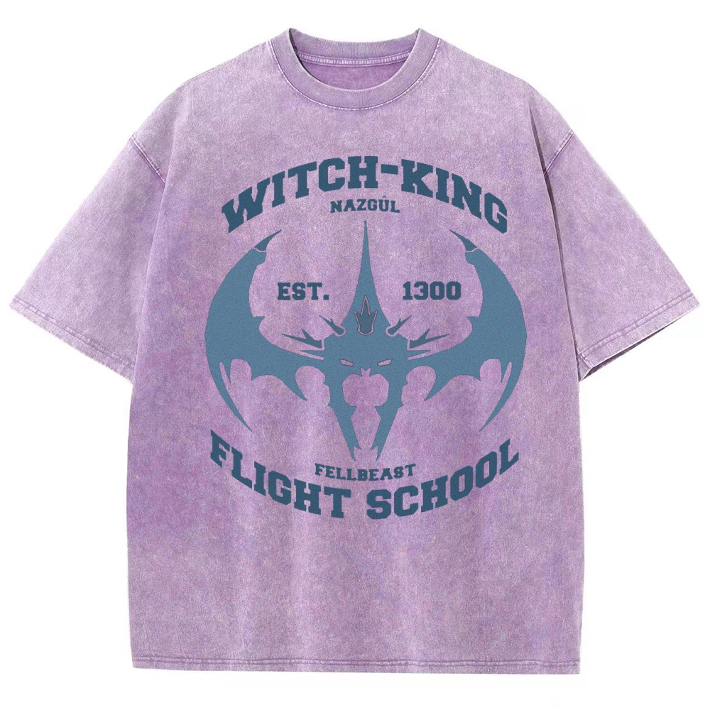 "Witch-King Flight School" Fantasy Washed T-Shirt