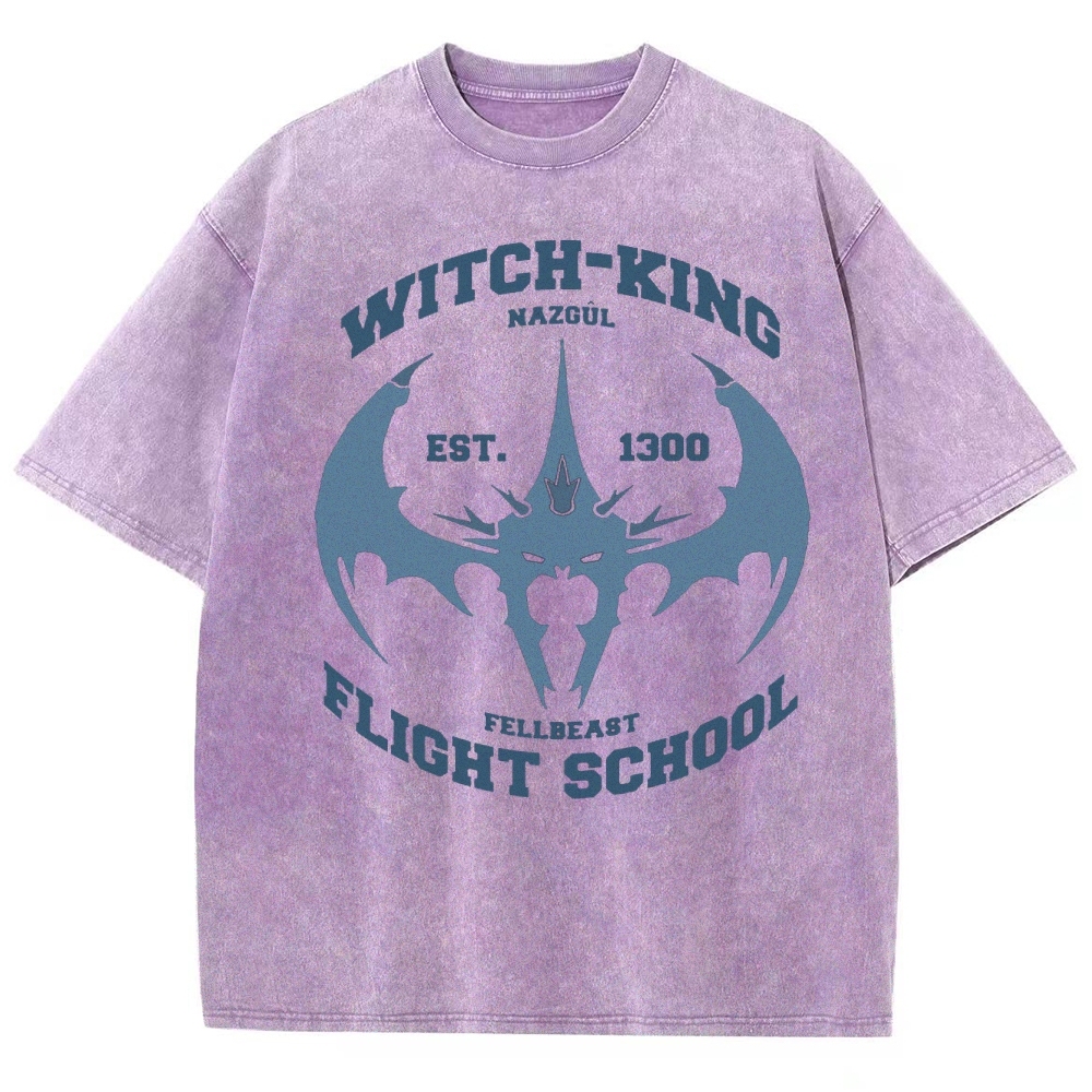 "Witch-King Flight School" Fantasy Washed T-Shirt
